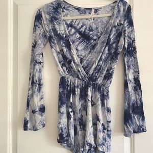 Blue Tie Dye Romper